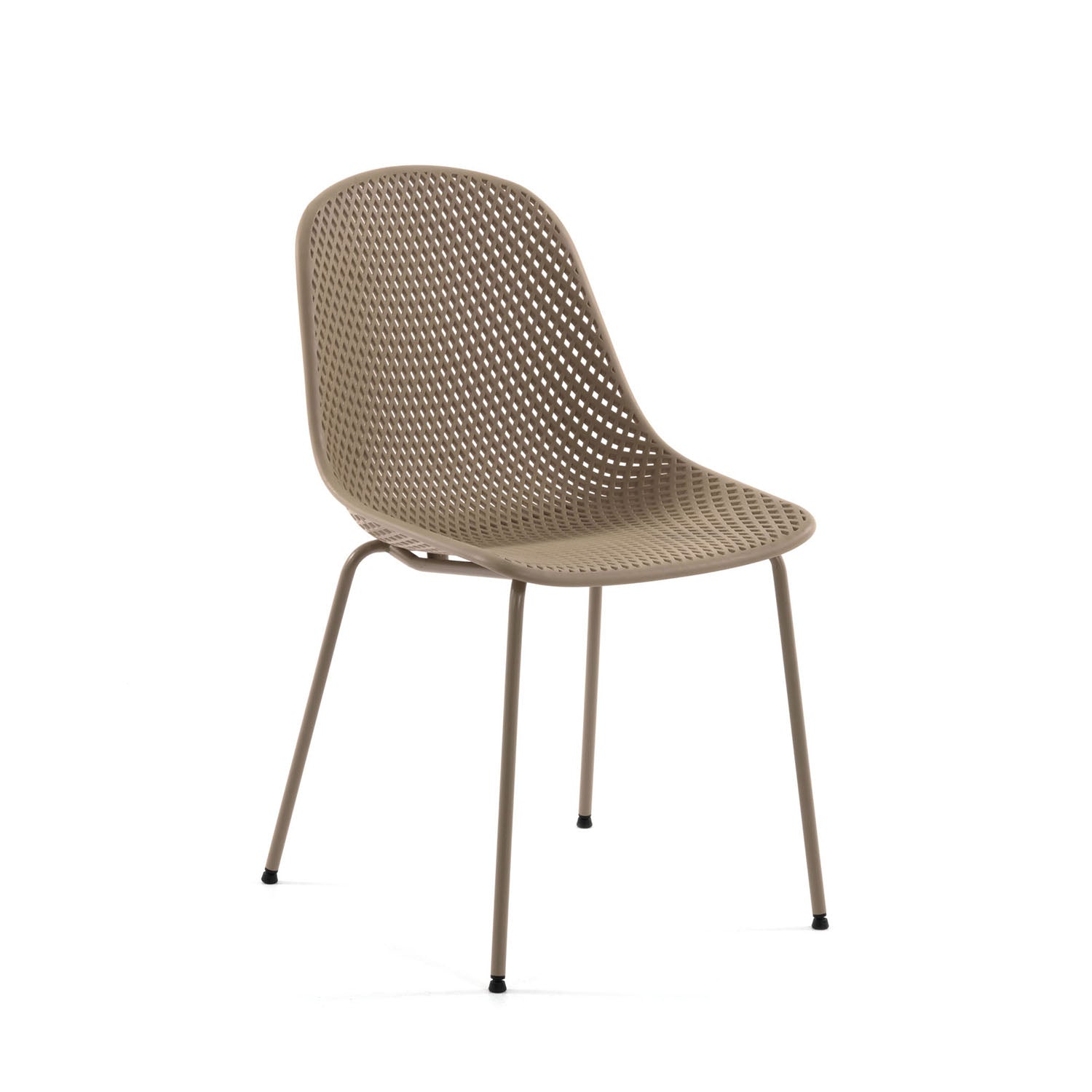 Produktbillede af KAVE HOME Quinby spisebordsstol beige plast og metal i premium kvalitet