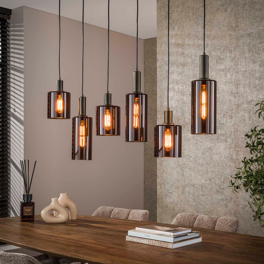 Produktbillede af Sienna Loftlampe med seks glasskærme Levering uden pære på tilbud i høj kvalitet