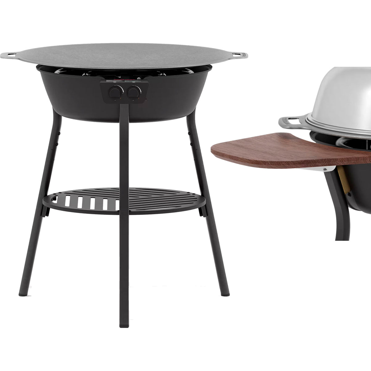 Muurikka stegepladesæt til gas, model LL på 78 cm med klapbart sidebord