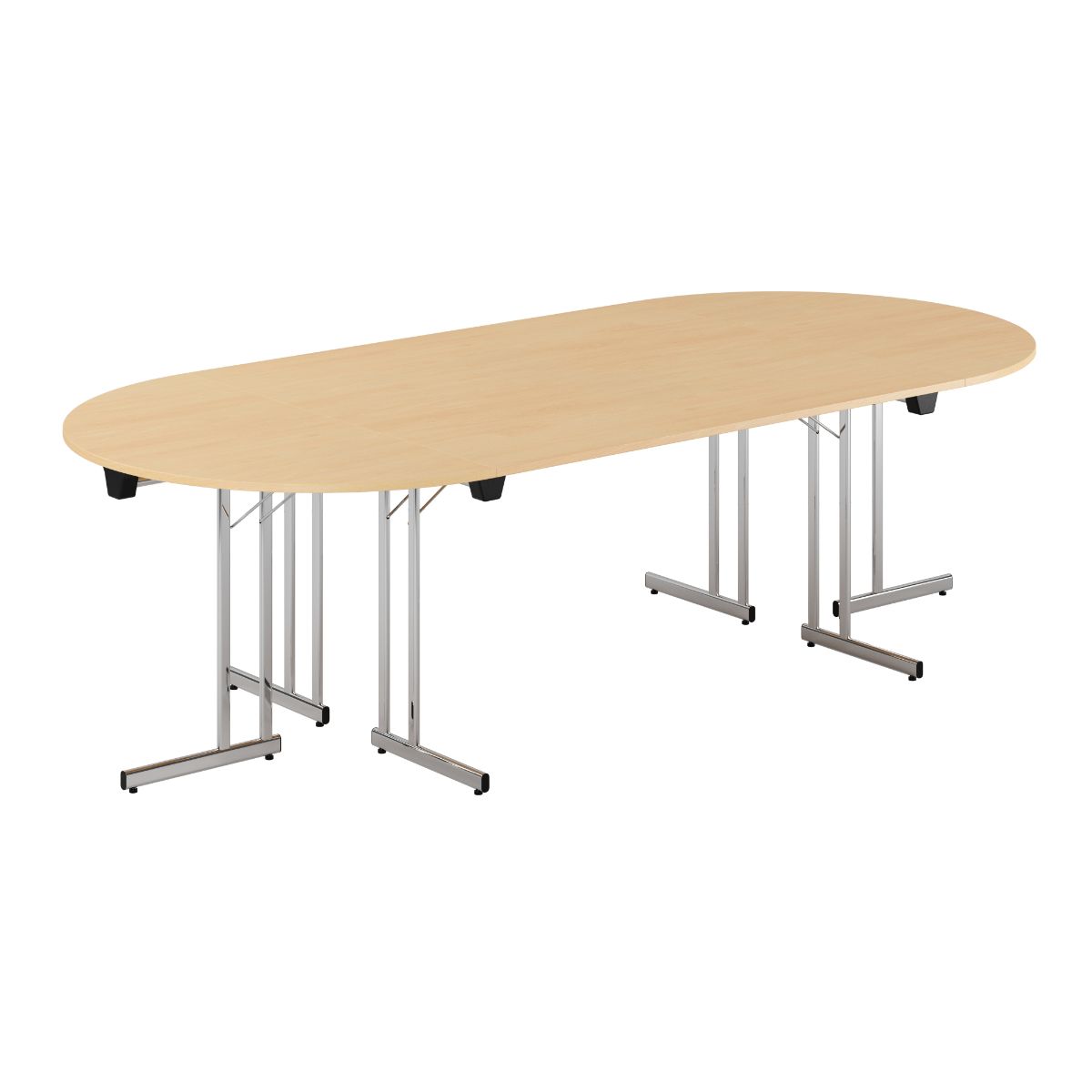 Produktbillede af Konferencebord 260x120cm Sammenklappeligt bord Bøg-krom på tilbud
