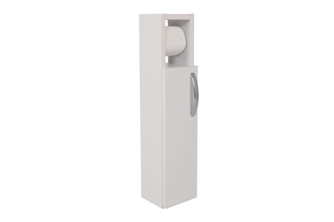 FUNZI LIVING Star badeværelsesskab m. 1 låge og 1 toiletrulleholder hvid melamin