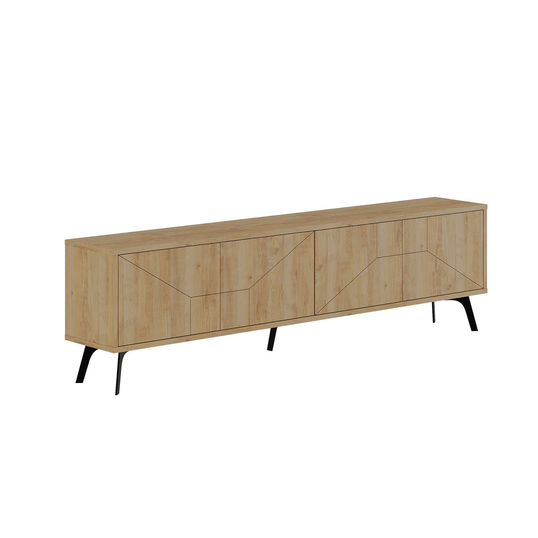 NORDVÄRK Dune TV-bord m. 4 låger egefarvet melamin 180x29,6