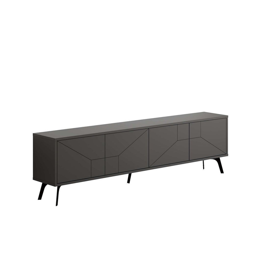 NORDVÄRK Dune TV-bord m. 4 låger antracitgrå melamin 180x29,6