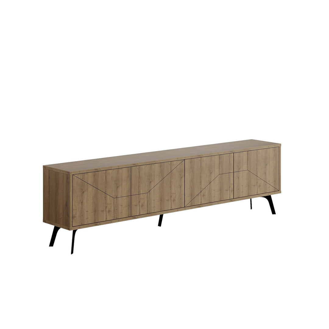 NORDVÄRK Dune TV-bord m. 4 låger brun Hitit melamin 180x29,6