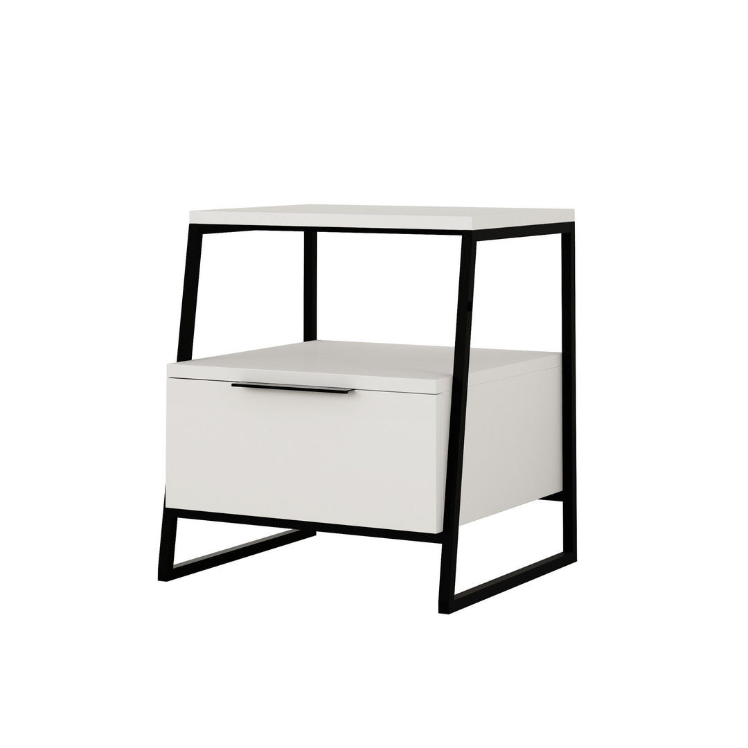 FUNZI LIVING Pal sengebord m. 1 rum og 1 låge hvid melamin 45x40