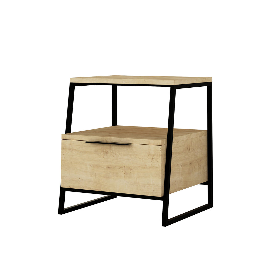 FUNZI LIVING Pal sengebord m. 1 rum og 1 låge eg melamin 45x40