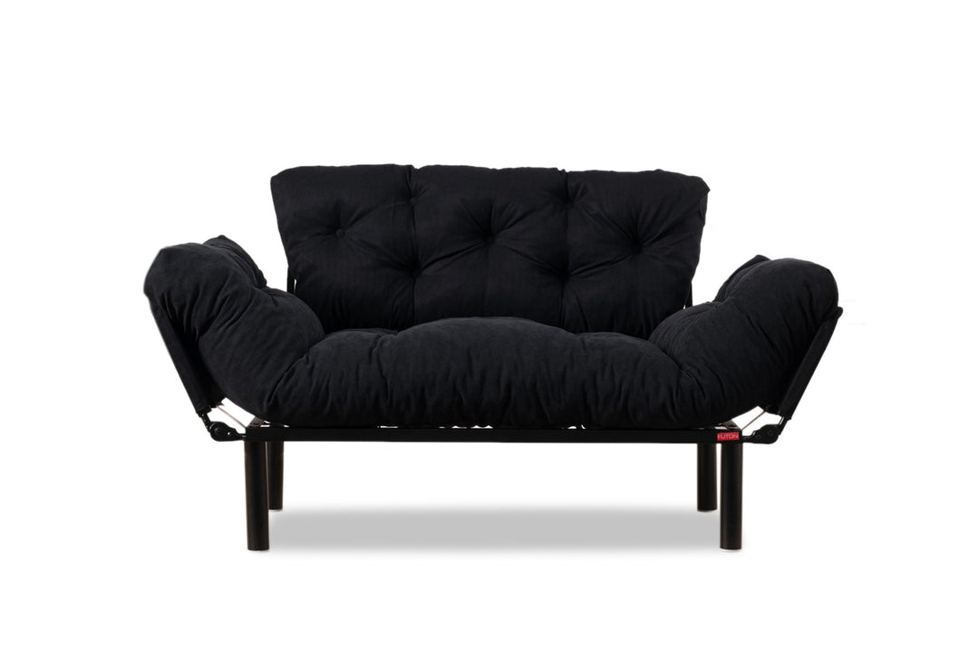 NORDVÄRK Nitta 2 pers. sovesofa sort mikrofiber stof og plast