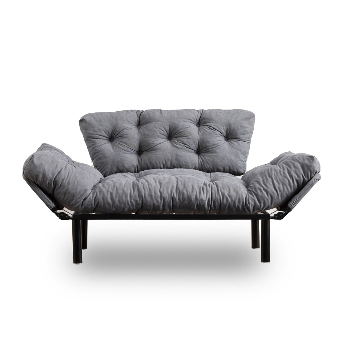 NORDVÄRK Nitta 2 pers. sovesofa grå mikrofiber stof og plast