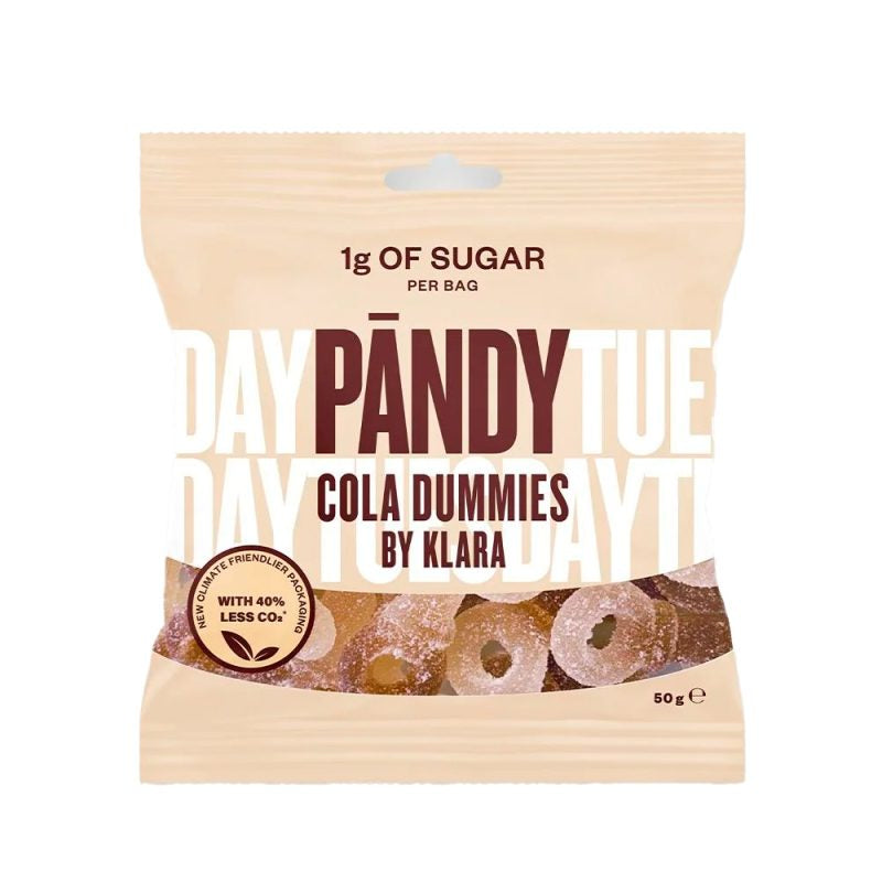 Detaljeret produktbillede af Pandy Sukkerfri Candy Cola Dummies 50g. 6 for 119.00 på tilbud