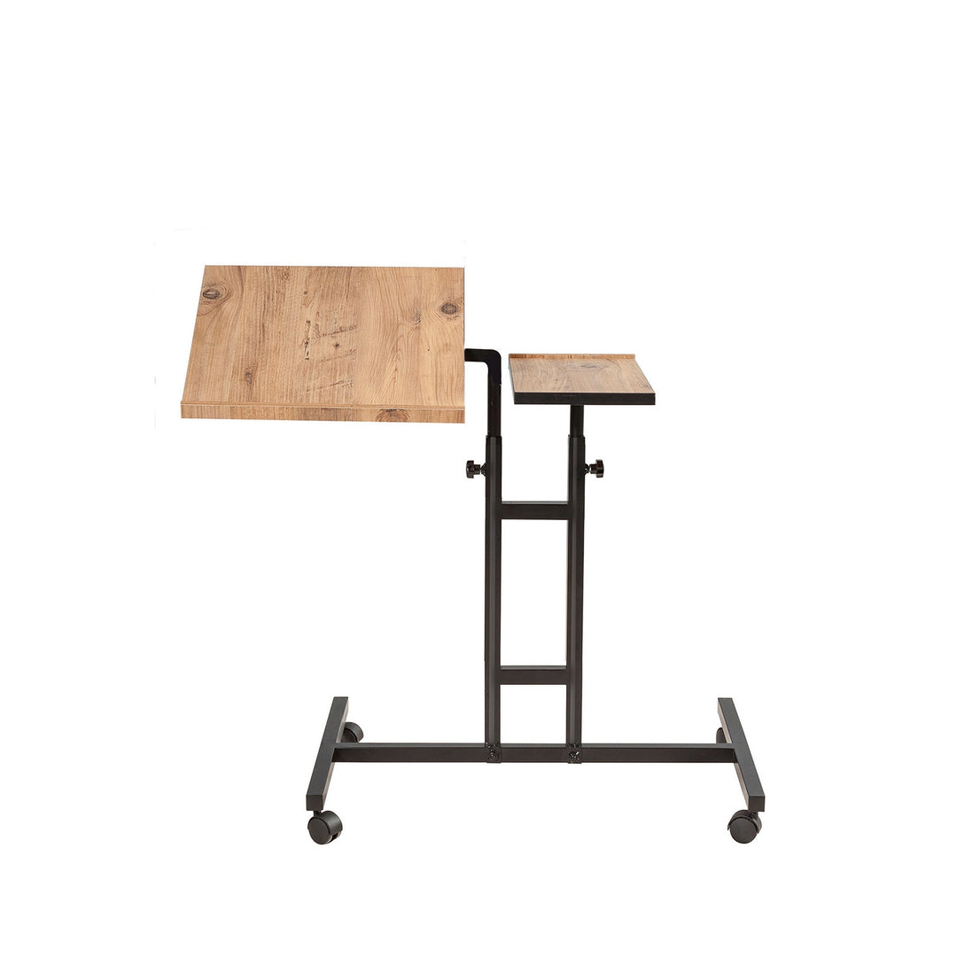 FUNZI LIVING Glen laptop stående skrivebord justerbar højde/hældning Atlantic Pine melamin og sort metal