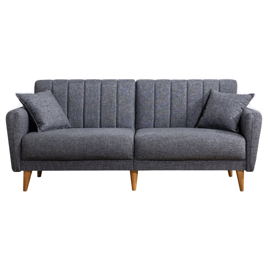NORDVÄRK Aqua 3 pers. sovesofa mørkegrå hør og træ
