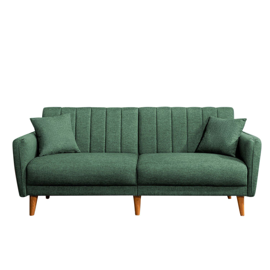 NORDVÄRK Aqua 3 pers. sovesofa grøn hør og træ