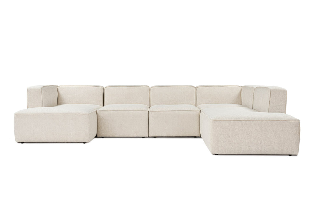 NORDVÄRK More M M5-M1-M1-M2-M3 hjørnesofa creme stof