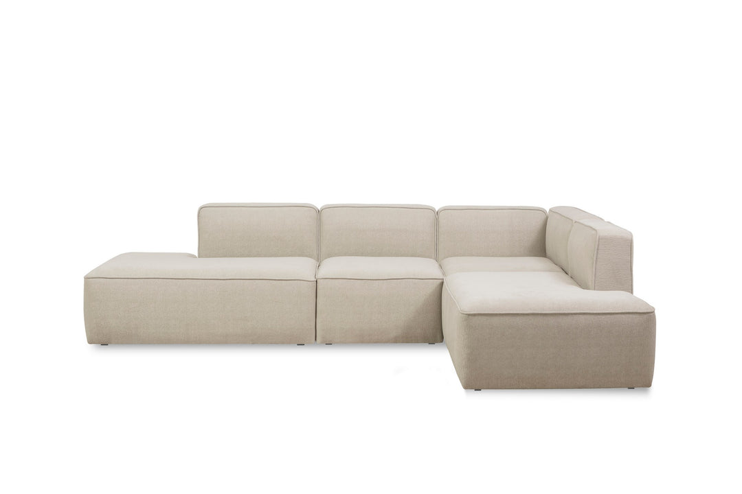 NORDVÄRK More M M4-M1-M2-M3 hjørnesofa creme stof og plastik
