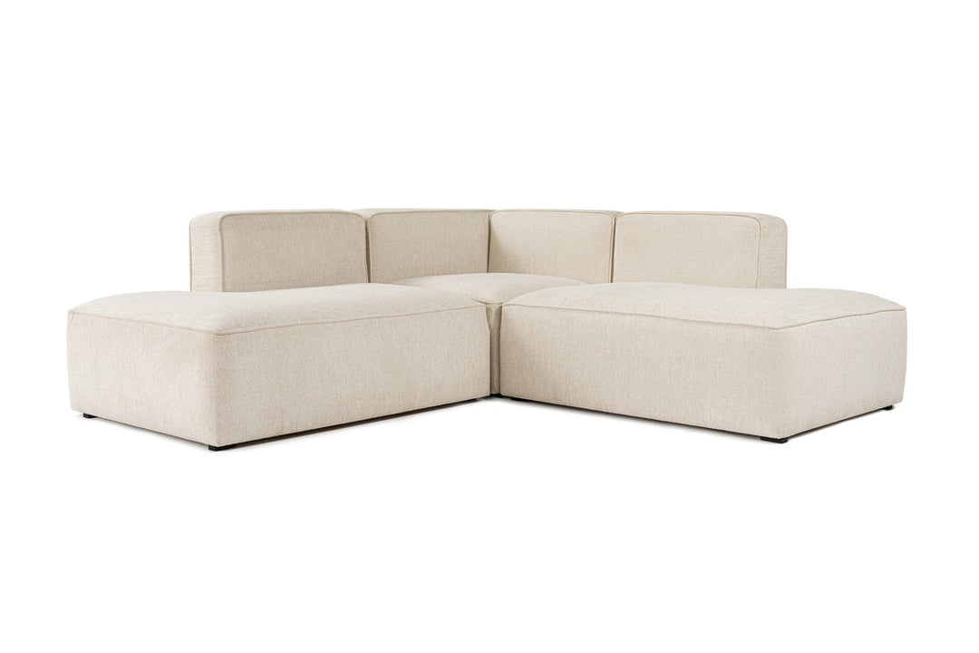 NORDVÄRK More M M4-M2-M3 hjørnesofa creme stof og plast