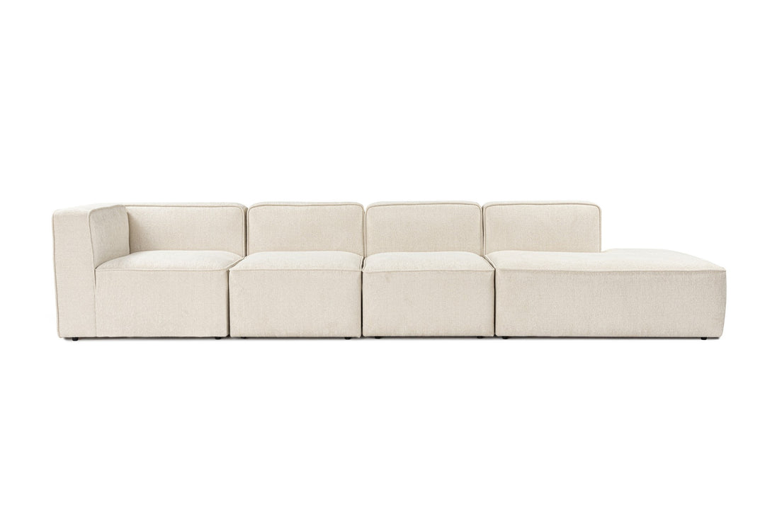NORDVÄRK More M M2-M1-M1-M3 hjørnesofa creme stof og plastik