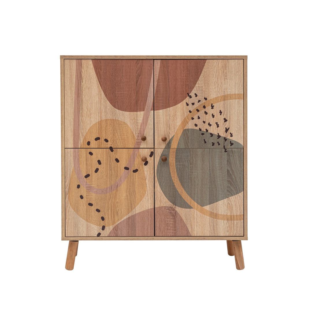 FUNZI LIVING Multilüx skab m. 4 låger og 3 hylder multifarvet melamin og træ