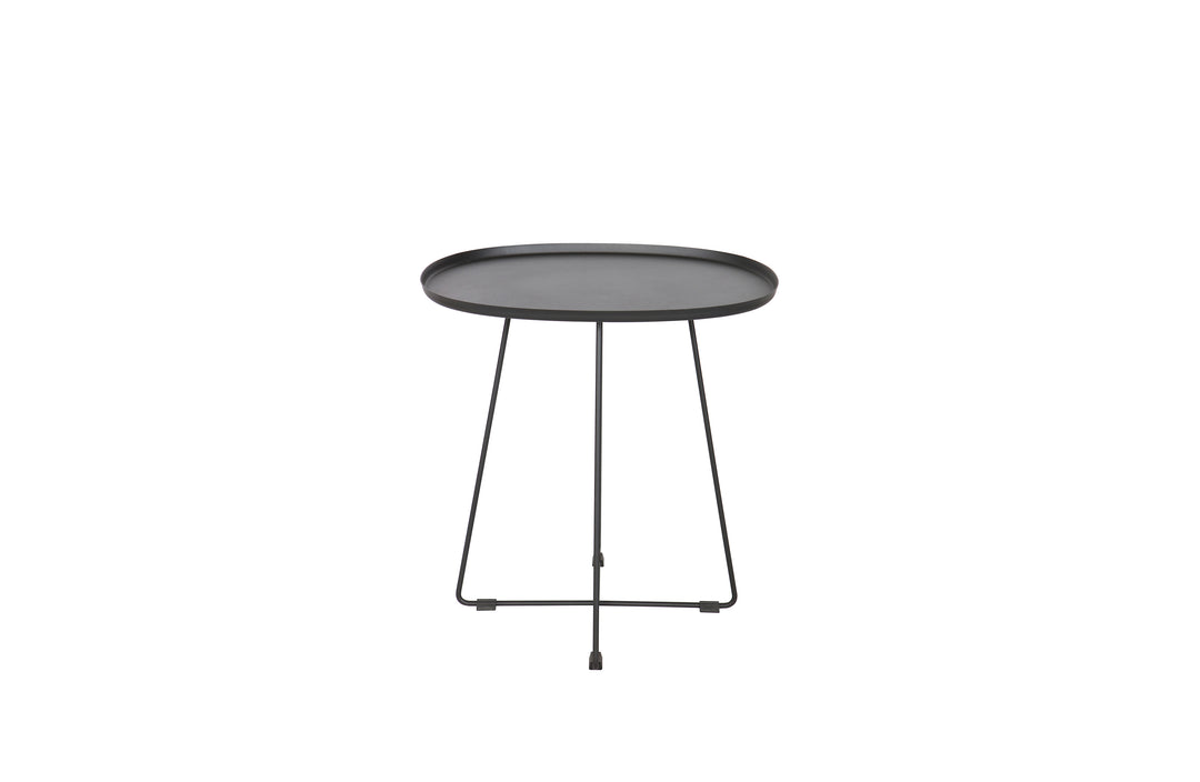WOOOD Otis sidebord til brug inde og ude oval sort metal 43x51