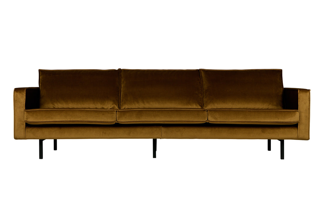 Produktbillede af WOOOD Rodeo 3 pers. sofa honning gul fløjl i premium kvalitet