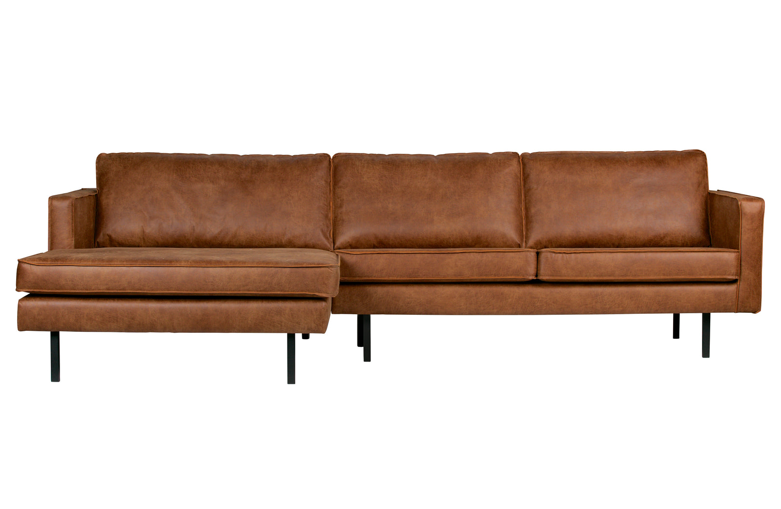 Produktbillede af WOOOD Rodeo sofa m. venstre chaiselong cognac stof i premium kvalitet