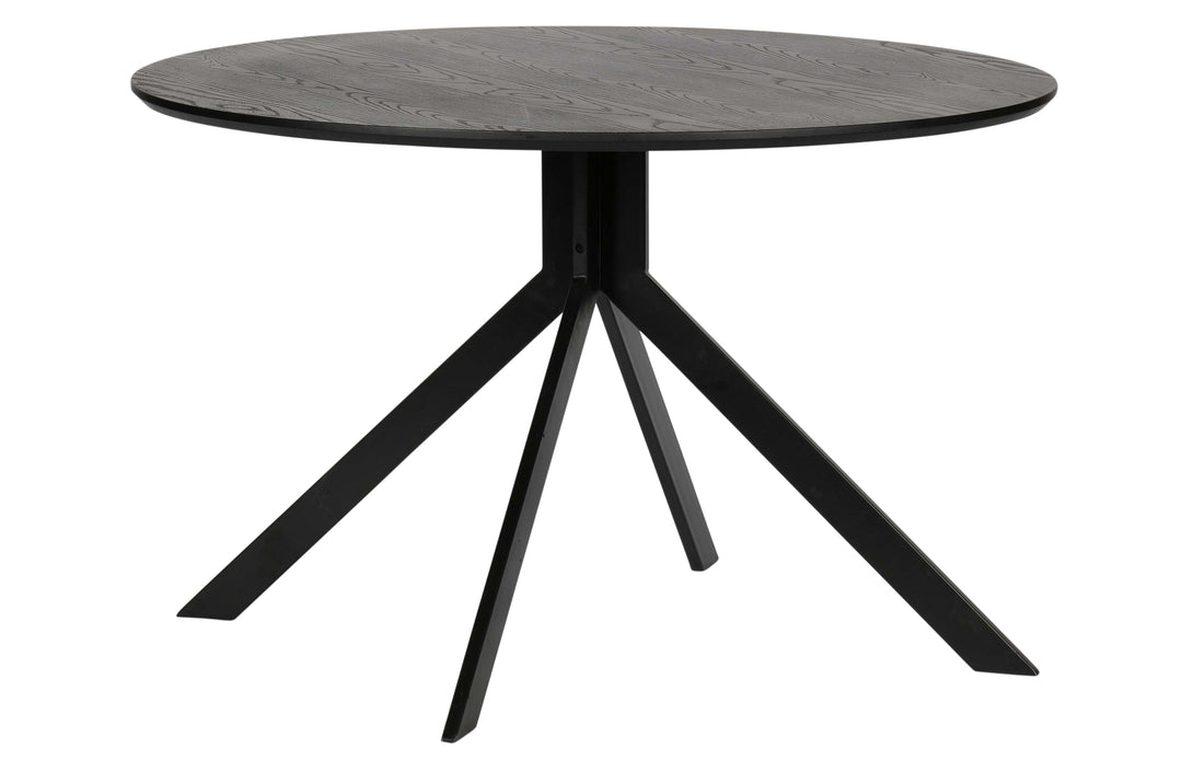 WOOOD EXCLUSIVE Bruno spisebord rund sort MDF og stål Ø120