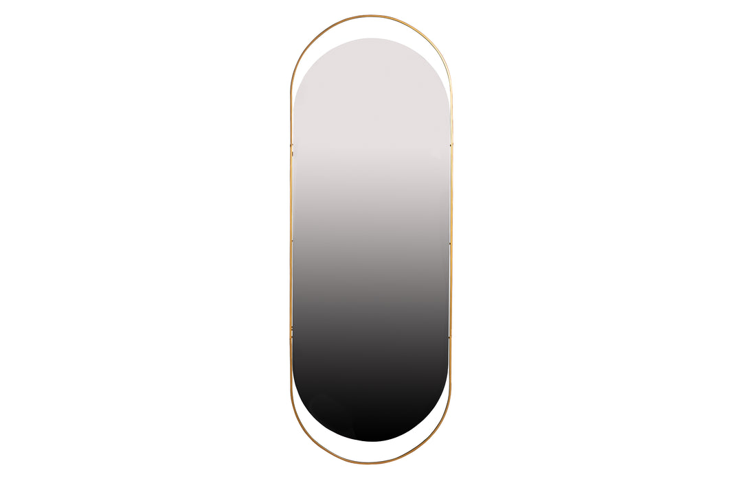 WOOOD Sanou vægspejl XL oval spejlglas og antik messing jern 168x60