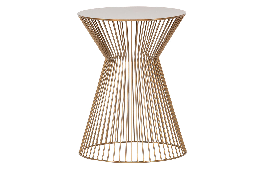 WOOOD Suus sidebord rund guld metal Ø35