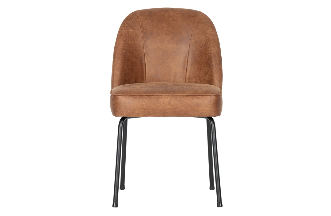 WOOOD Vogue spisebordsstol cognac stof og sort metal