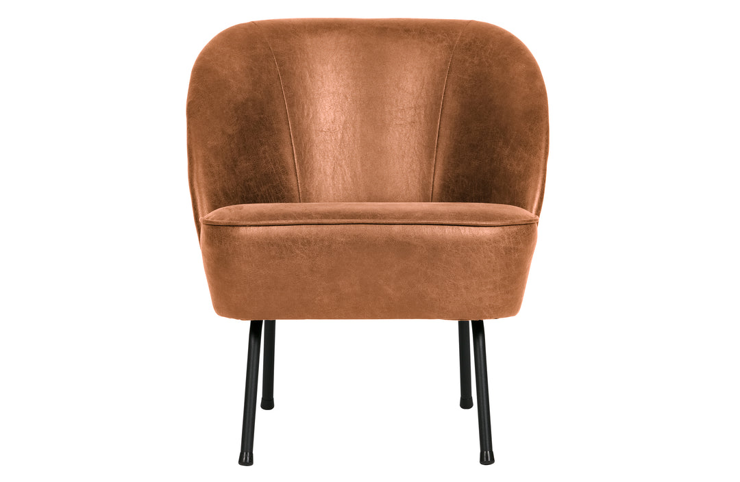 Produktbillede af WOOOD Vogue lænestol cognac stof og sort metal i premium kvalitet