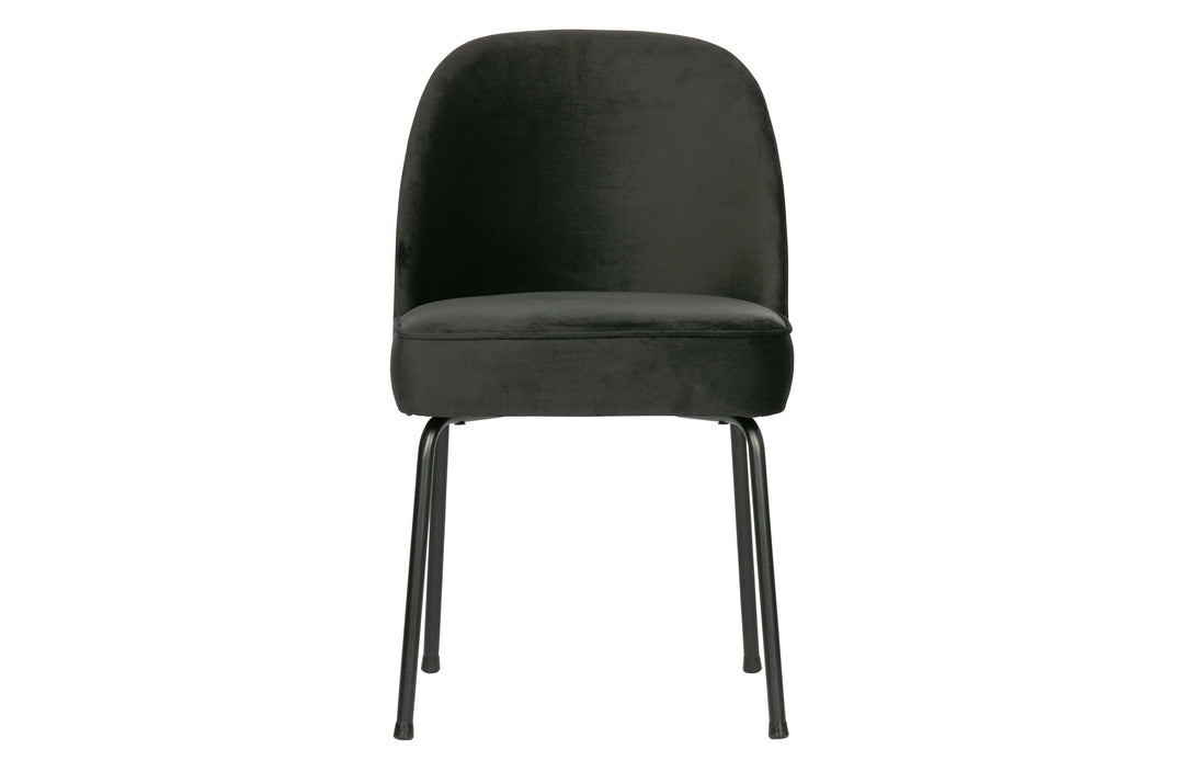 WOOOD Vogue spisebordsstol sort fløjl polyester og sort metal