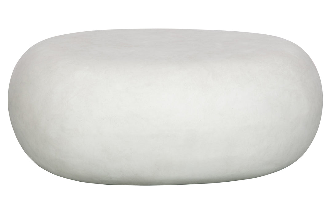 VTWONEN Pebble sofabord til inde og ude oval hvid fiberler 65x49