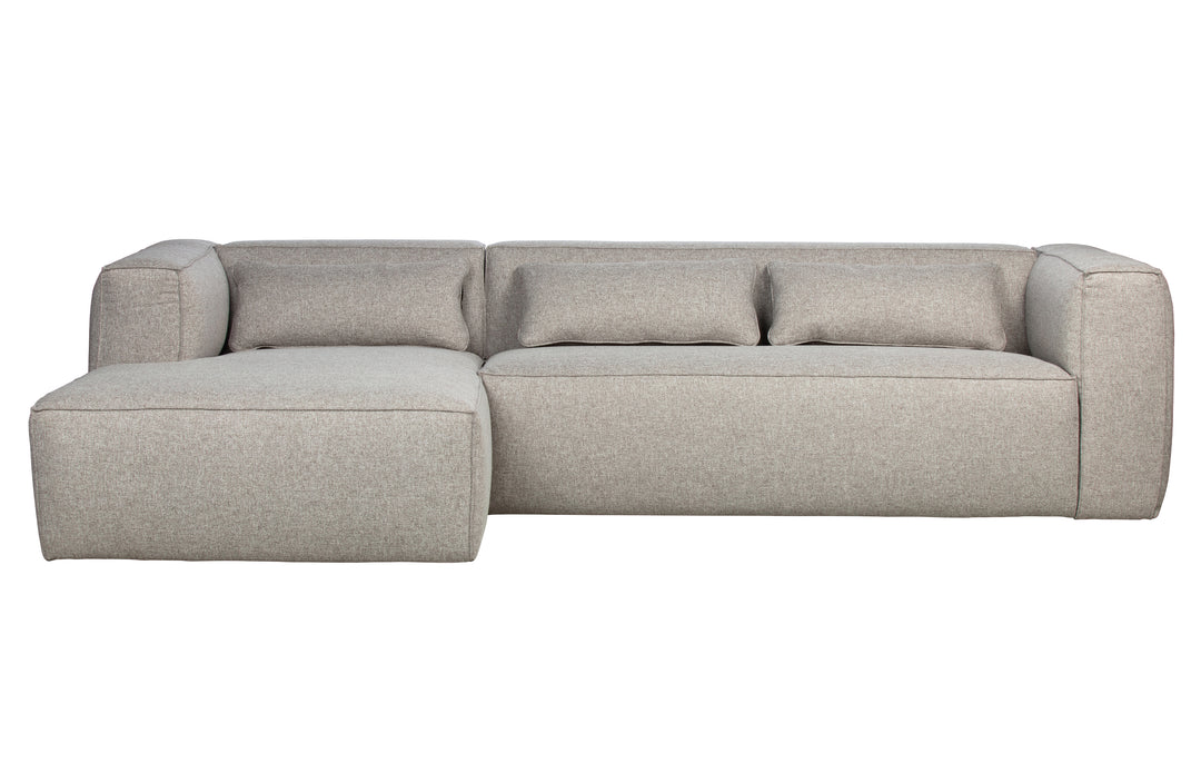WOOOD EXCLUSIVE Bean hjørnesofa venstre inkl. puder lysegrå stof