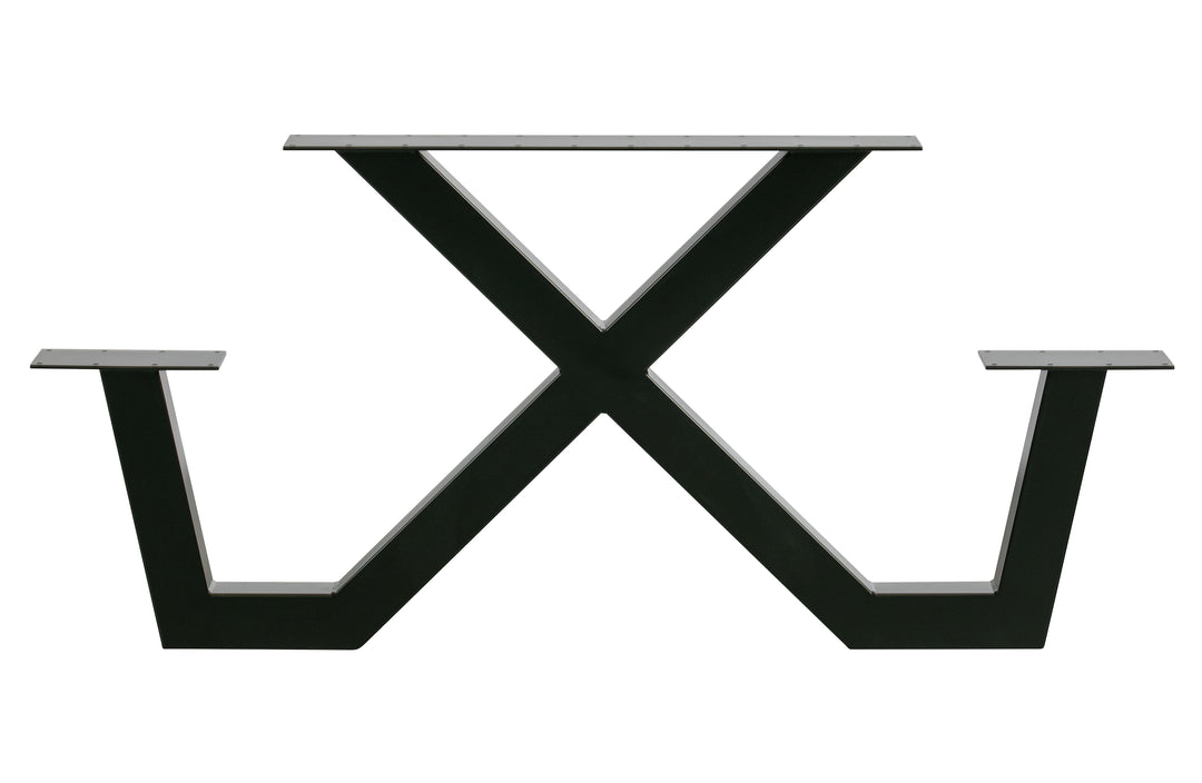 WOOOD EXCLUSIVE Tablo udendørs Picknick X-understel til picnicbord sort metal 1 stk