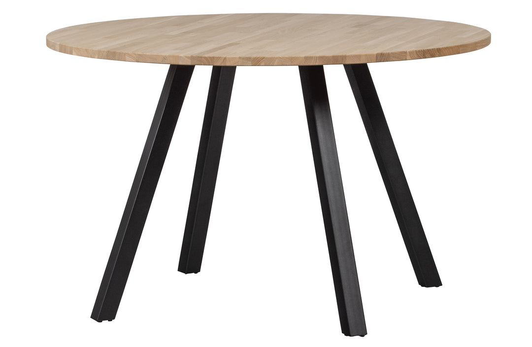 WOOOD Tablo spisebord rund natur eg og sort stål Ø120