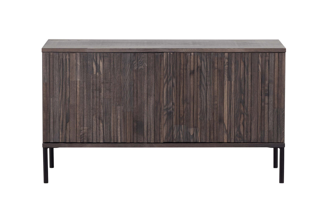 WOOOD EXCLUSIVE New Gravure TV-bord m. 2 push to open låger espresso askefinér/sort metal B:100