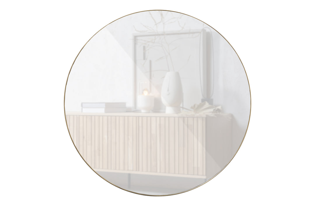 WOOOD Doutzen vægspejl rund spejlglas og guld stål Ø115