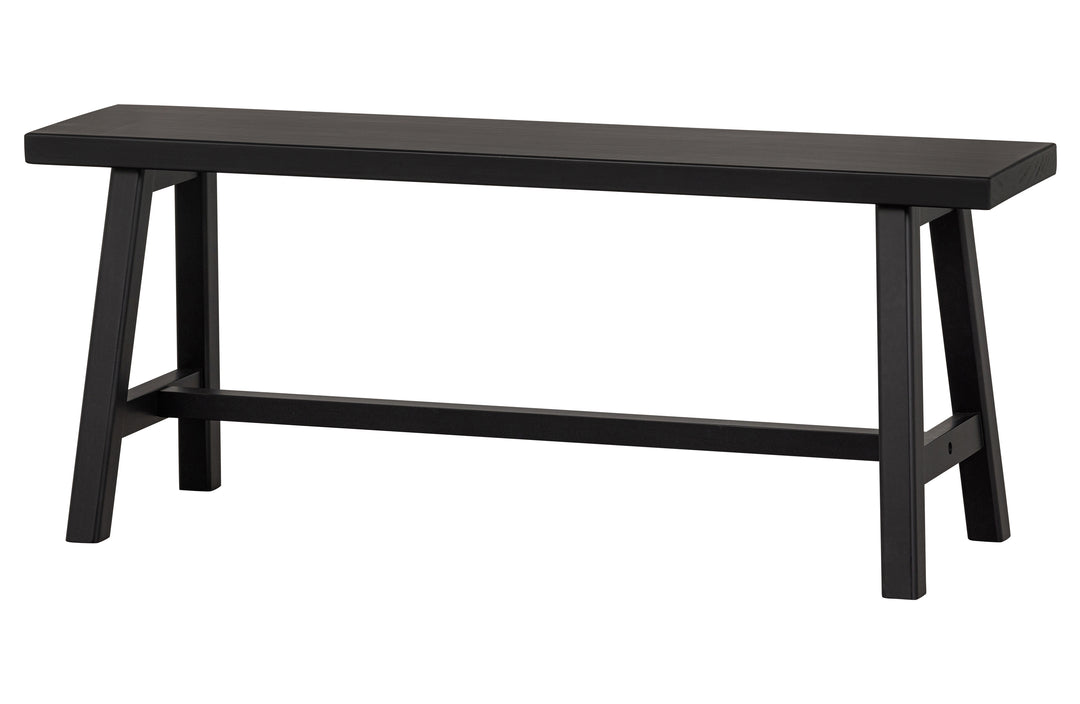 WOOOD EXCLUSIVE Imme bænk rektangulær sort fyrretræ 110x35