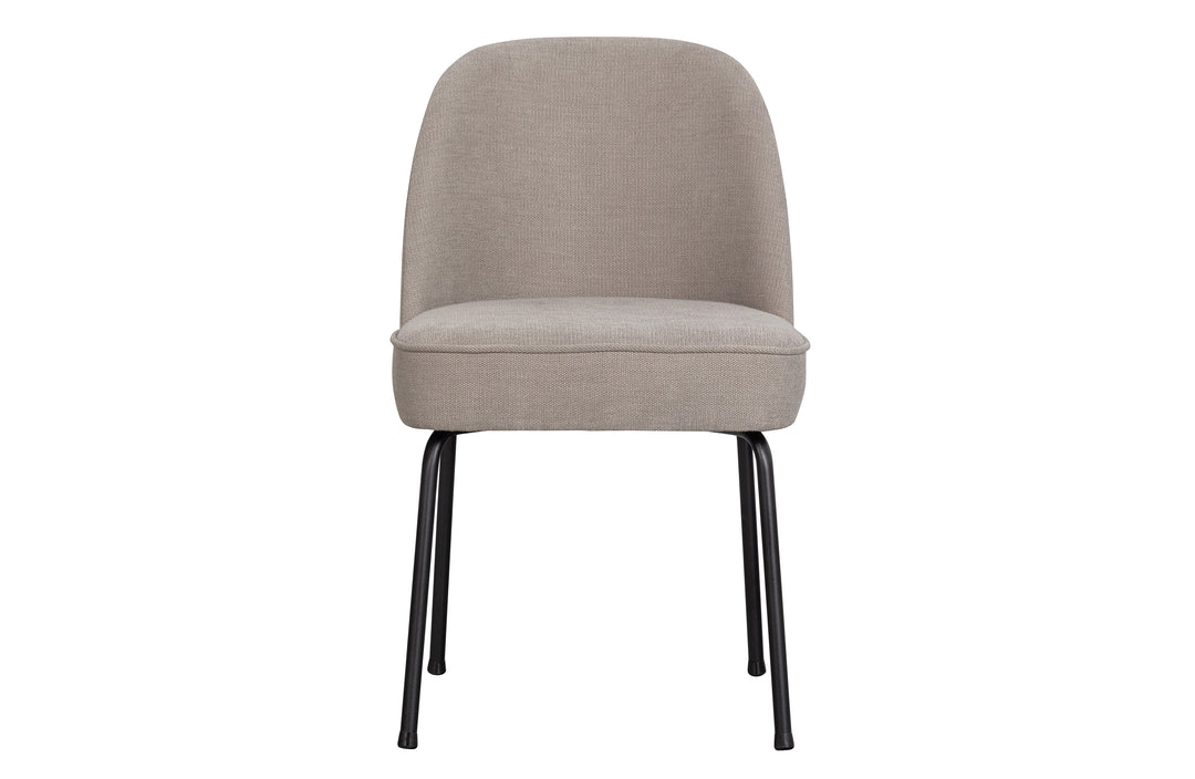 WOOOD Vogue spisebordsstol sand polyester/viskose stof og sort metal
