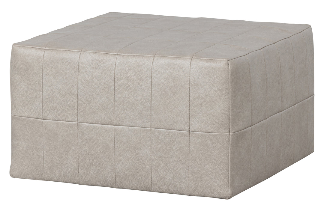 WOOOD Patchwork puf kvadratisk natur imiteret læder polyester 60x60