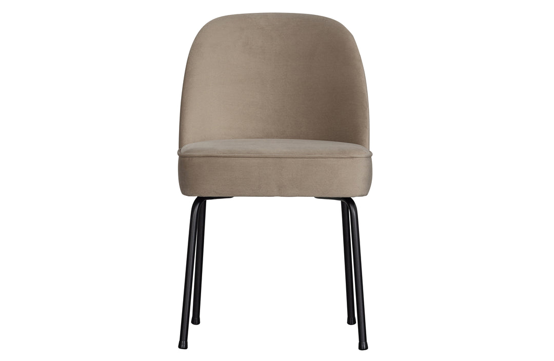 WOOOD Vogue spisebordsstol khaki fløjl polyester og sort metal