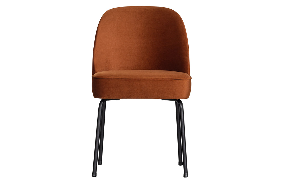 WOOOD Vogue spisebordsstol rust fløjl polyester og sort metal