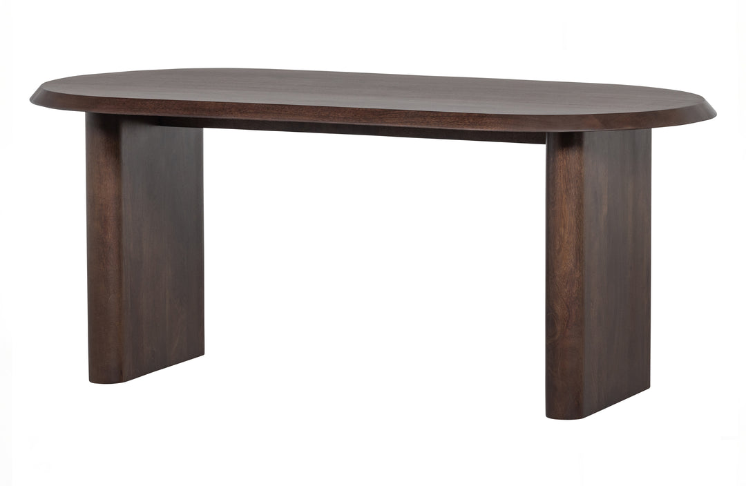 VTWONEN Ellips spisebord oval brun valnøddefarvet mangotræ 90x180