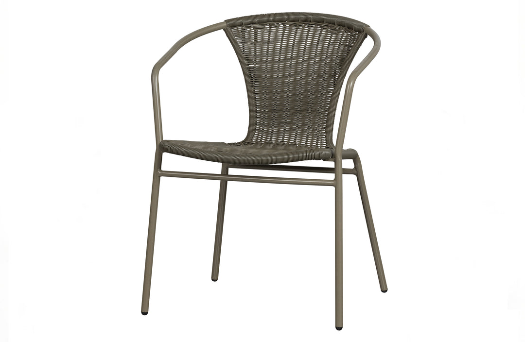 WOOOD EXCLUSIVE Weston havestol m. armlæn stabelbar jungle polyrattan og metal