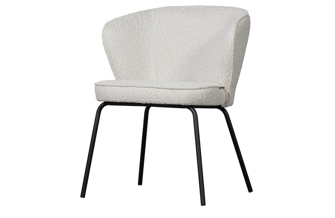 WOOOD Admit spisebordsstol natur bouclé polyester og sort metal