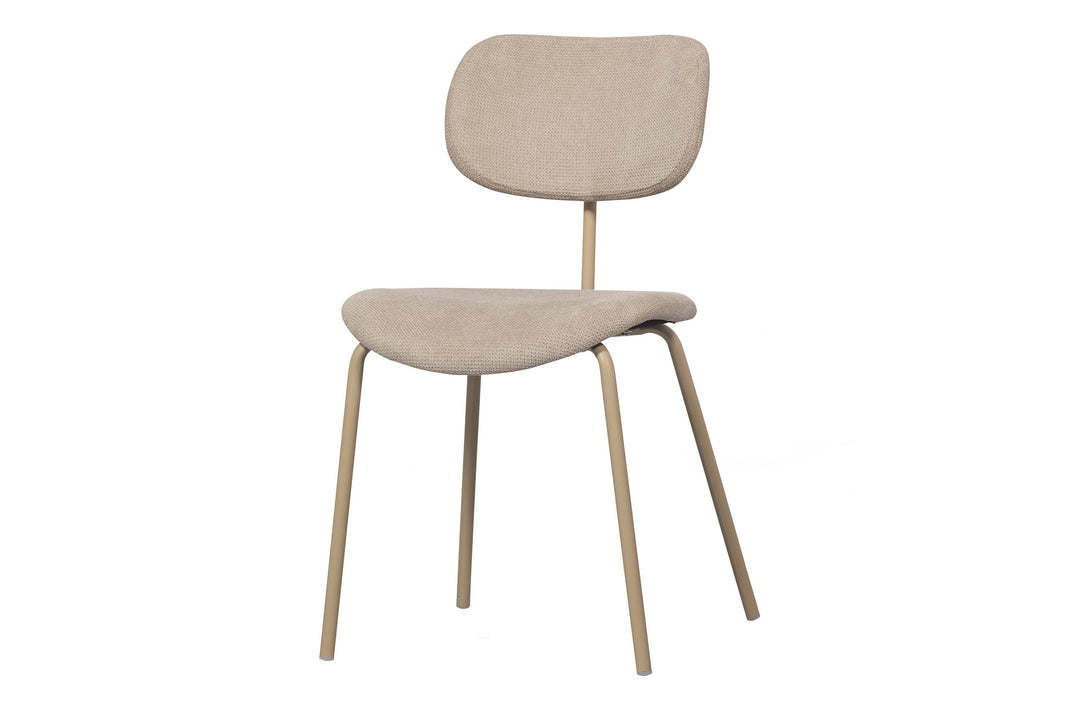 WOOOD EXCLUSIVE Link spisebordsstol sand stof og sand metal
