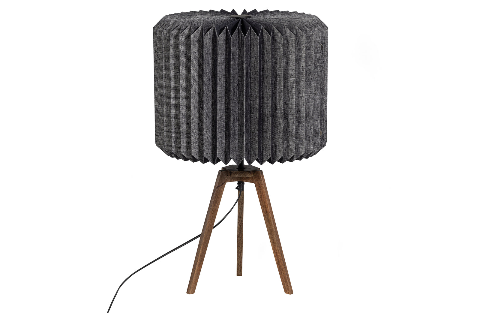 Produktbillede af WOOOD Bones bordlampe sort papir og natur i premium kvalitet