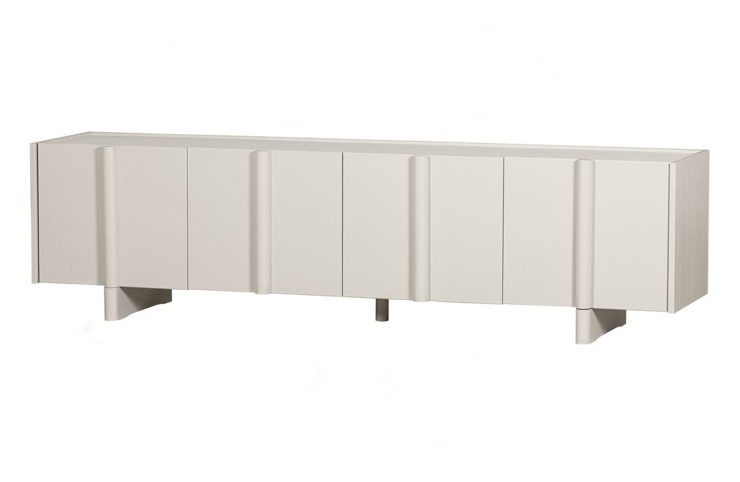 WOOOD EXCLUSIVE Basu TV-bord m. 3 låger og 2 hylder dust fyrretræ 200x46