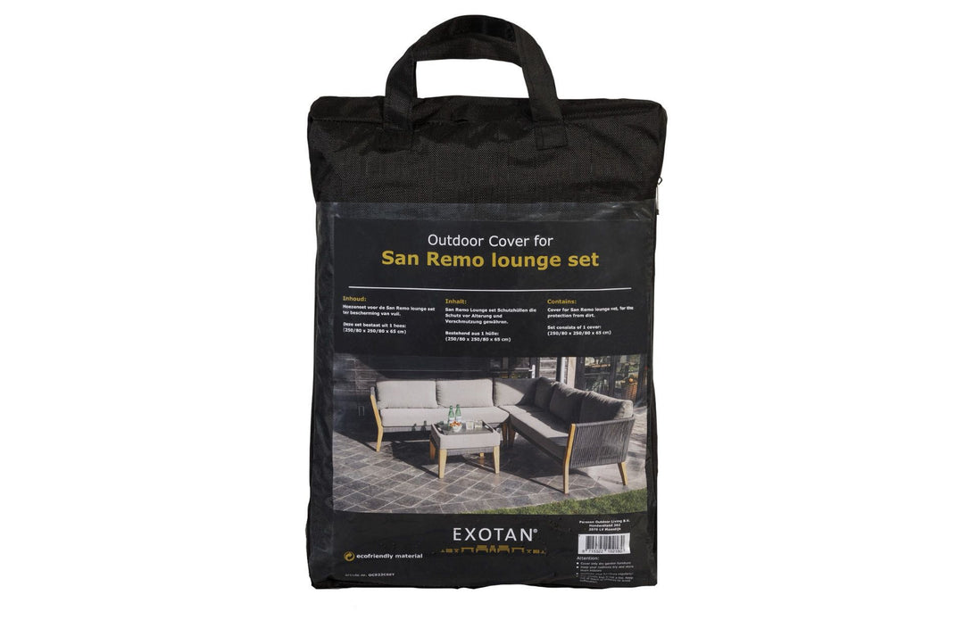 EXOTAN San Remo beskyttelsesovertræk til loungehjørnesæt til haven sort