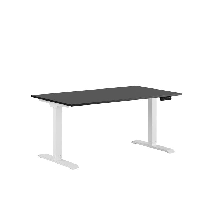Produktbillede af Premium Hæve/Sænkebord m/2 motorer 140x80cm Sort-hvid på tilbud