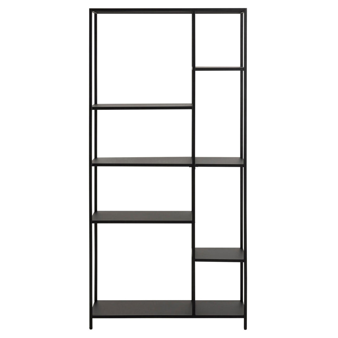 Produktbillede af ACT NORDIC Newcastle bogreol m. 6 hylder sort metal H:165cm x79,5cm x 30cm i premium kvalitet